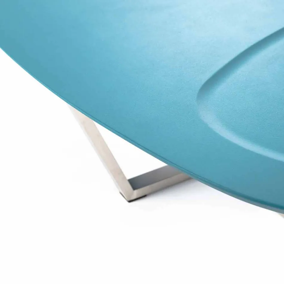 Modern formad loungebord i Mdf och Chrome Metal - Pimpa Viadurini