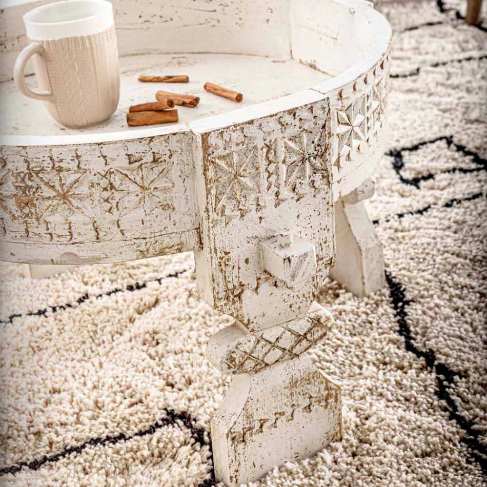 Homemotion rustikt soffbord i mangoträ - Sania Viadurini