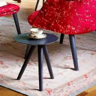 Runt soffbord i svartgrå lackerat trä tillverkat i Italien - Stuttgart Viadurini