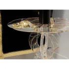 Runt genomskinligt soffbord i plexiglas och färgad skiva - Fosfor Viadurini