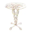 Runt genomskinligt soffbord i plexiglas och färgad skiva - Fosfor Viadurini