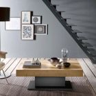 Omvandlingsbart soffbord i trä och stål Tillverkat i Italien - Demetro Viadurini