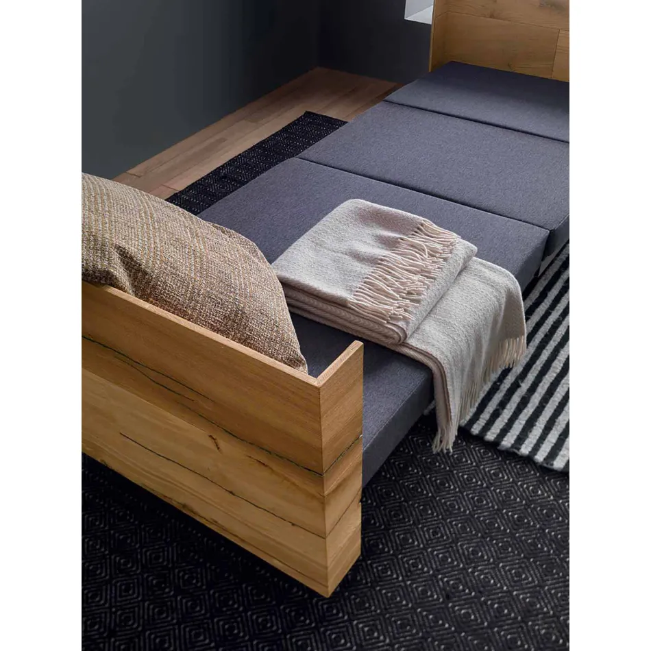 Omvandlingsbart soffbord i massivt trä tillverkat i Italien - Trabucco Viadurini