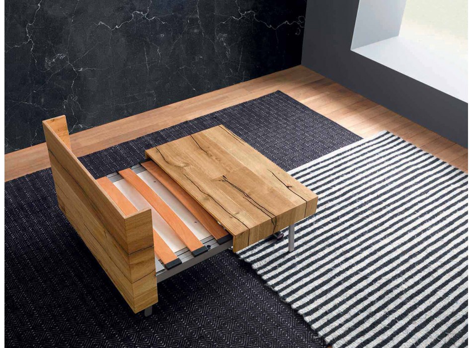 Omvandlingsbart soffbord i massivt trä tillverkat i Italien - Trabucco Viadurini