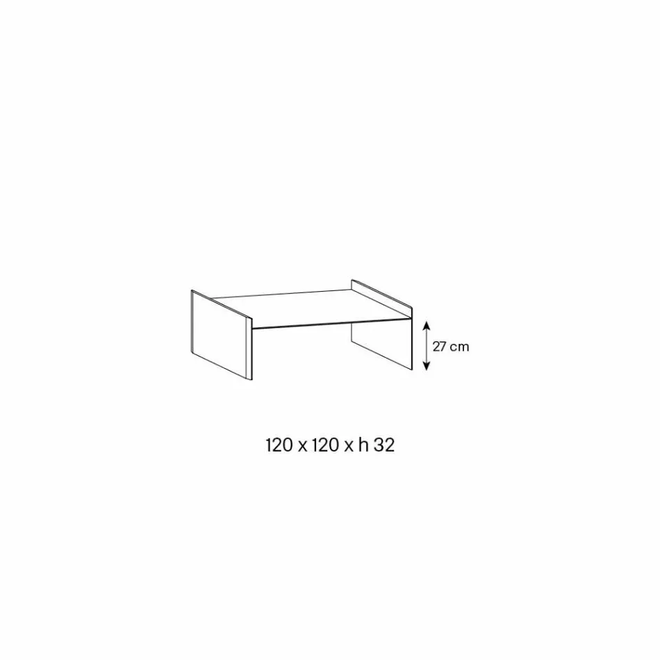 Extra klart glas soffbord med avfasning Made in Italy - Imperativ Viadurini