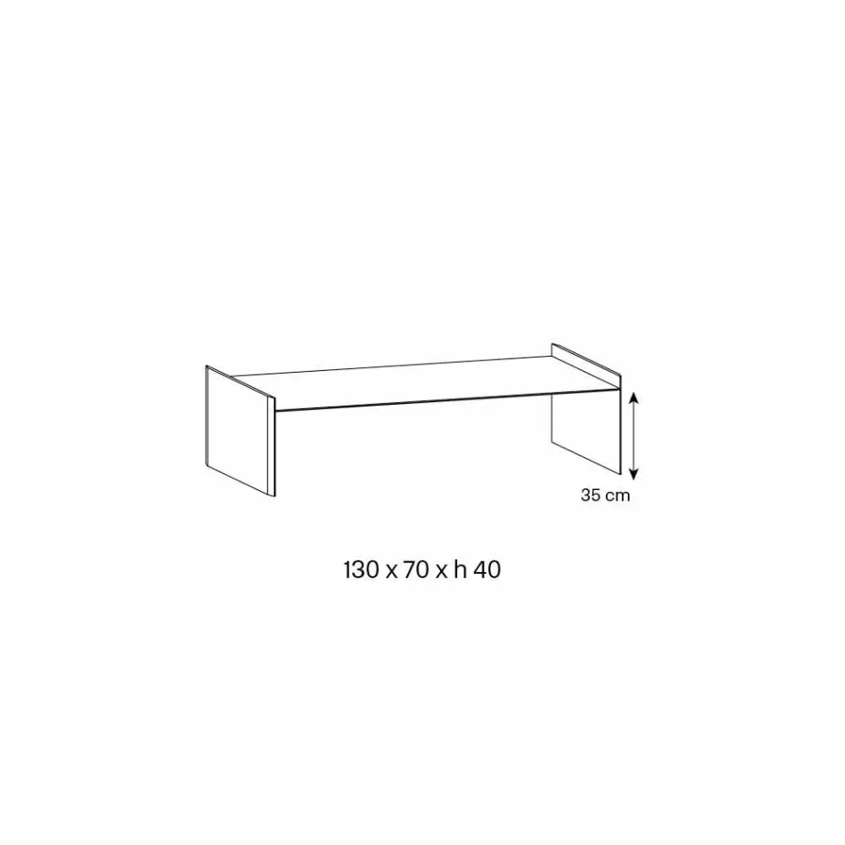 Extra klart glas soffbord med avfasning Made in Italy - Imperativ Viadurini