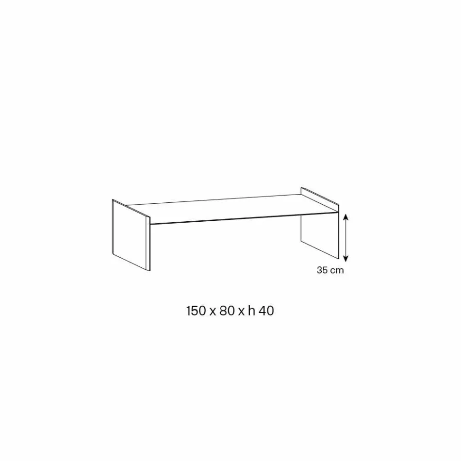 Extra klart glas soffbord med avfasning Made in Italy - Imperativ Viadurini