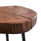 Soffbord i vardagsrum med metallben och skiva i massivt trä - Sardinien Viadurini