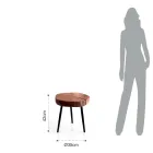 Soffbord i vardagsrum med metallben och skiva i massivt trä - Sardinien Viadurini