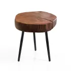 Soffbord i vardagsrum med metallben och skiva i massivt trä - Sardinien Viadurini