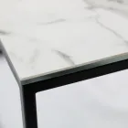 Soffbord i stengods och stål tillverkat i Italien - Birba Viadurini