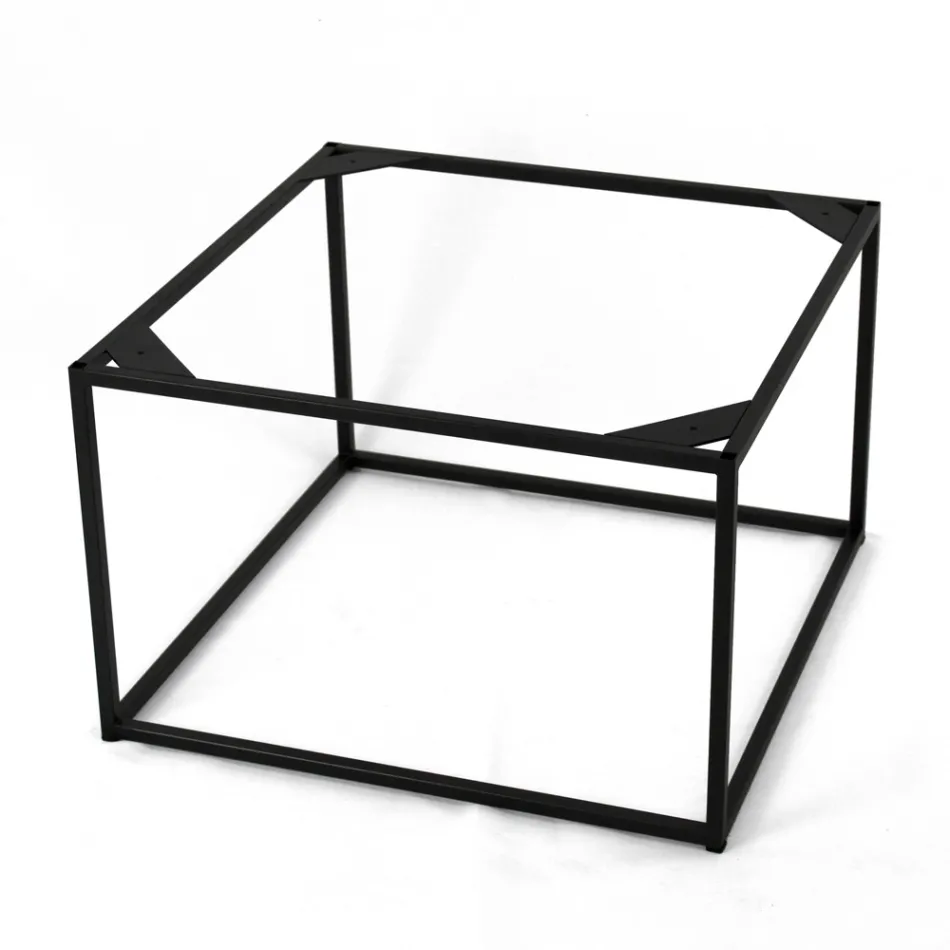 Soffbord i stengods och stål tillverkat i Italien - Birba Viadurini