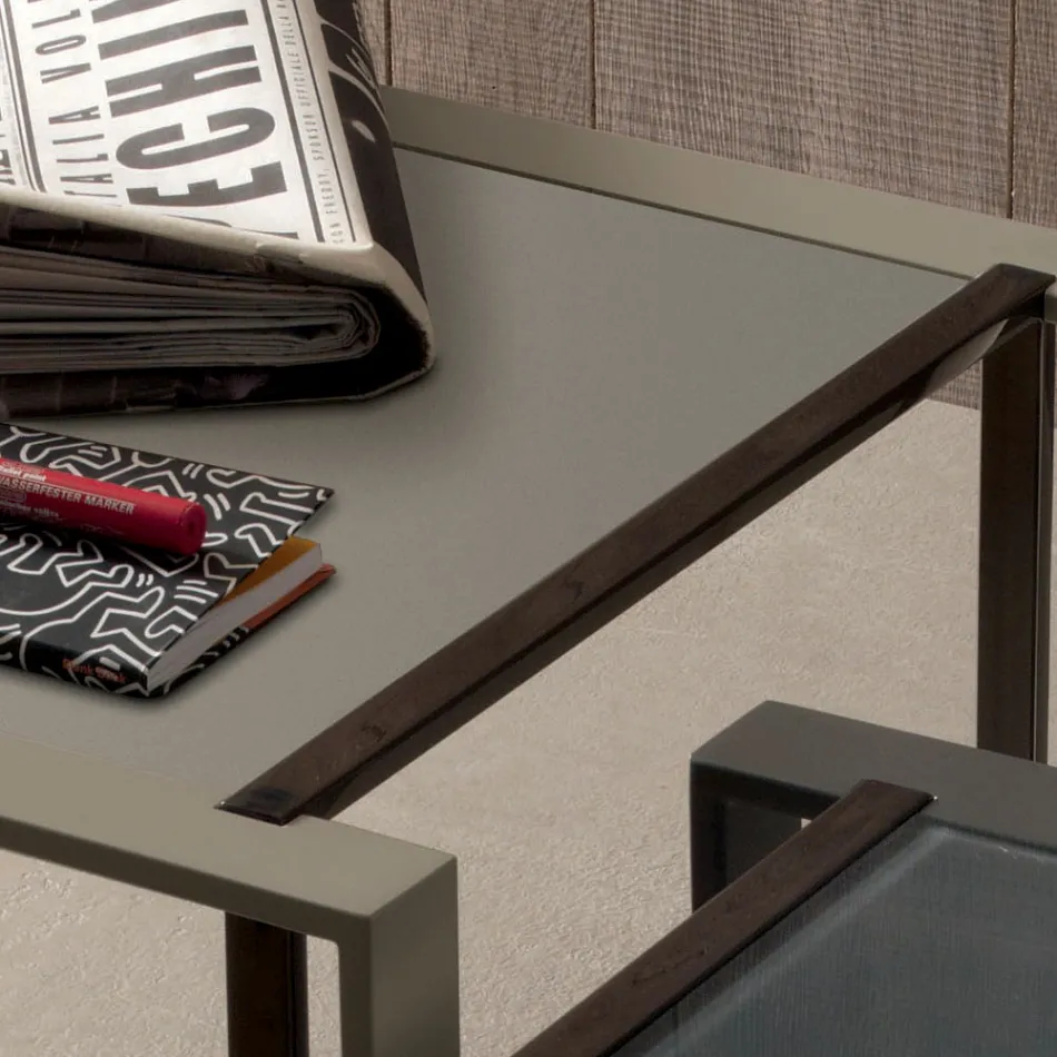 Geometrisk design Soffbord i metall och glas - Zigozago Viadurini