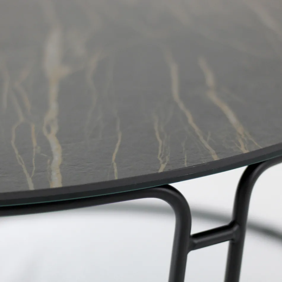 Soffbord rund skiva och underrede Tillverkad i Italien - Tullia Viadurini