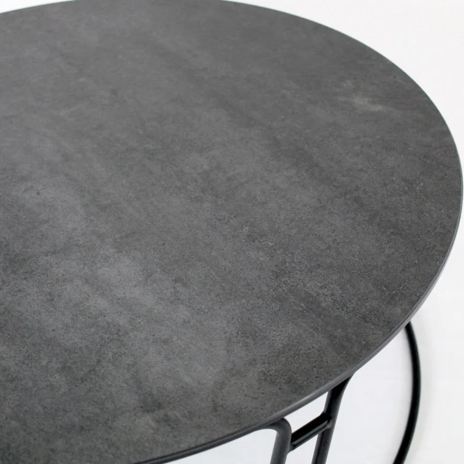 Soffbord rund skiva och underrede Tillverkad i Italien - Tullia Viadurini