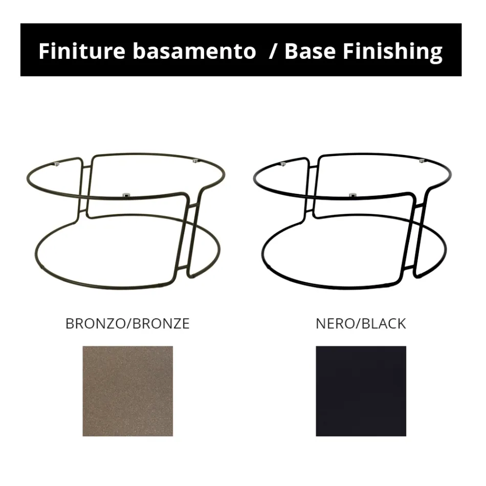 Soffbord med glasskiva och rund bas Tillverkat i Italien - Tullia Viadurini