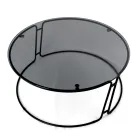 Soffbord med glasskiva och rund bas Tillverkat i Italien - Tullia Viadurini