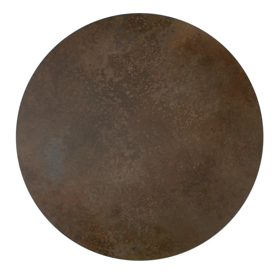 Runt soffbord i stål och stengods Tillverkat i Italien - Alisea Viadurini