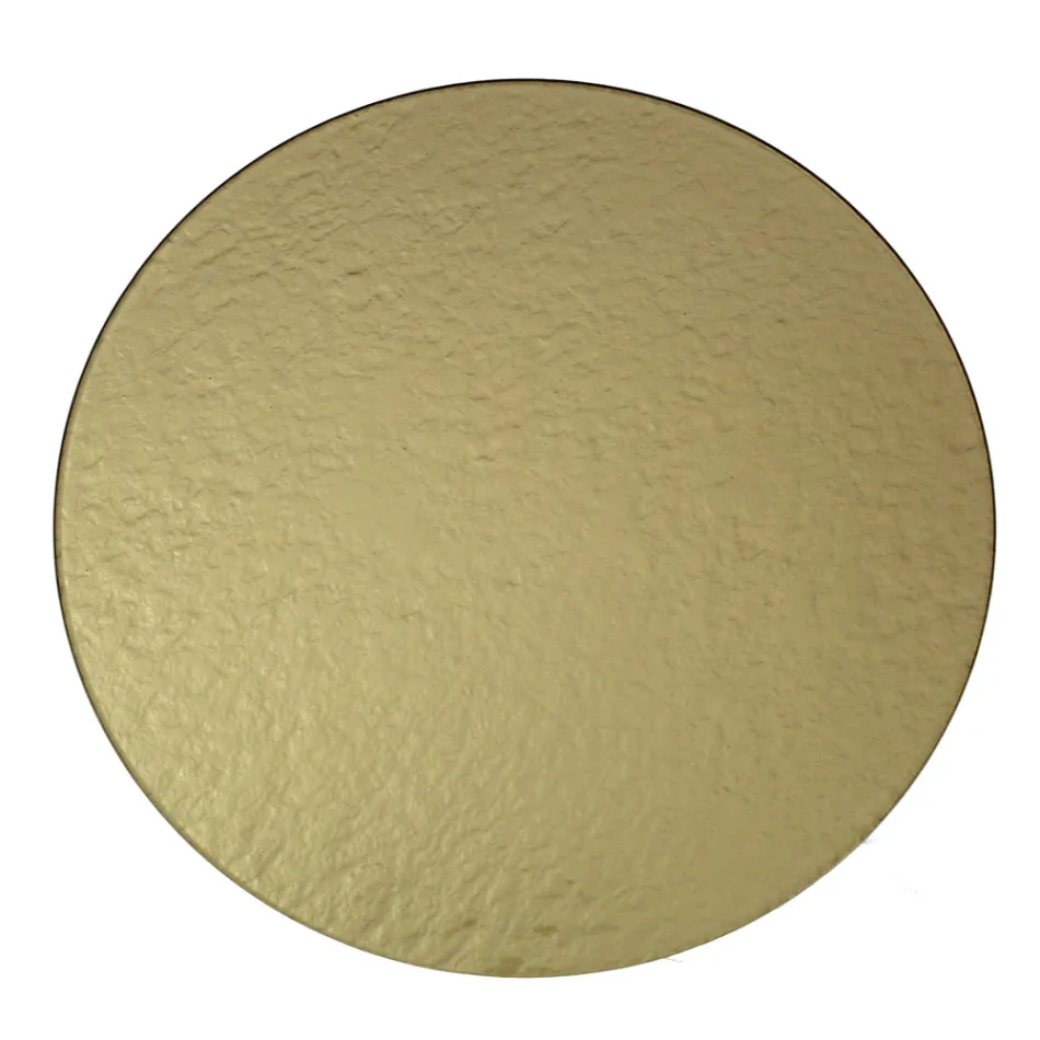 Runt soffbord i stål och glas Tillverkat i Italien - Alisea Viadurini