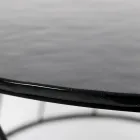 Runt soffbord i stål och glas Tillverkat i Italien - Alisea Viadurini