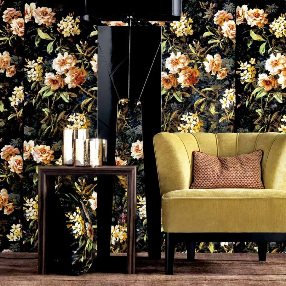 Grilli Zarafa ebony trädesign soffbord tillverkat i Italien Viadurini