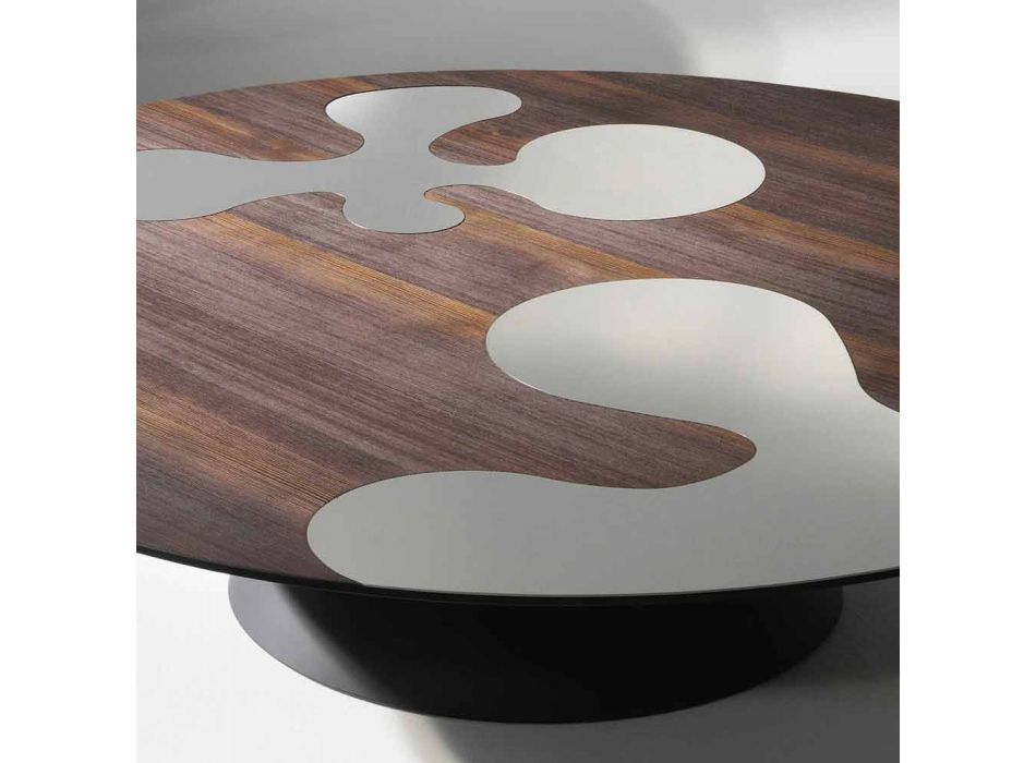 Tabell modern design i lärkträ med stål skär Giglio Viadurini