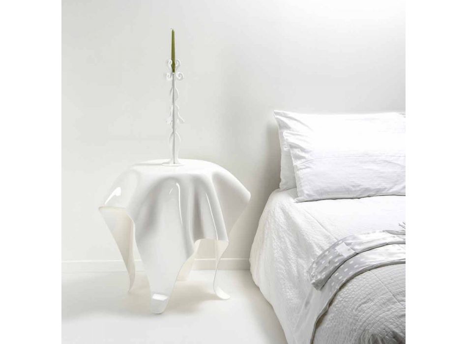 Tabell modern design i vitt plexiglas Eight, tillverkad i Italien Viadurini