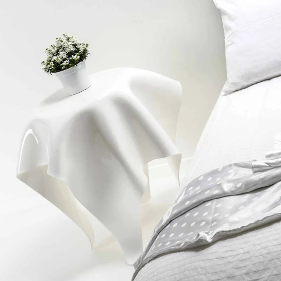 Tabell modern design i vitt plexiglas Eight, tillverkad i Italien Viadurini