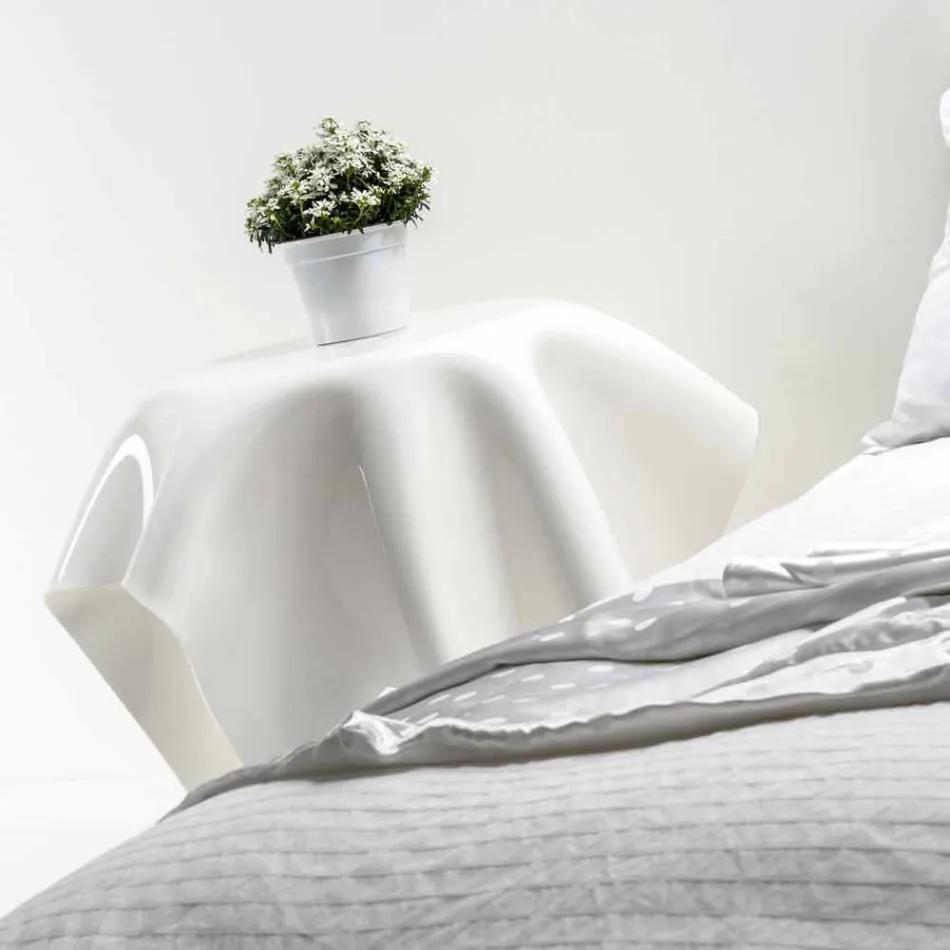 Tabell modern design i vitt plexiglas Eight, tillverkad i Italien Viadurini