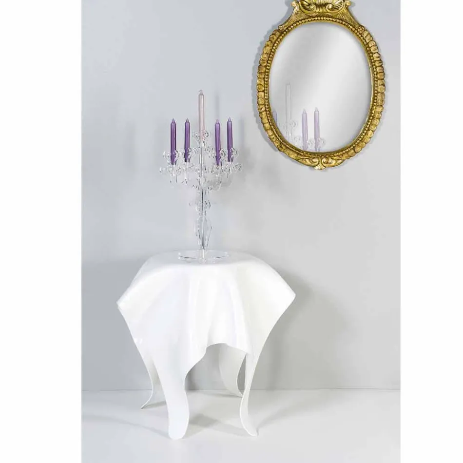 Tabell modern design i vitt plexiglas Eight, tillverkad i Italien Viadurini