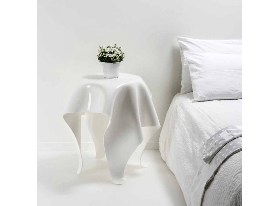Tabell modern design i vitt plexiglas Eight, tillverkad i Italien Viadurini