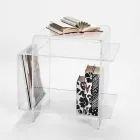Design plexiglas soffbord med tre hyllor gjorda i Italien, Gosto Viadurini