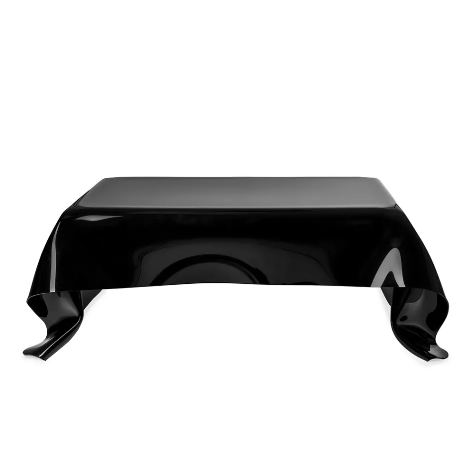 Melia svart draperat plexiglas designersoffbord tillverkat i Italien Viadurini