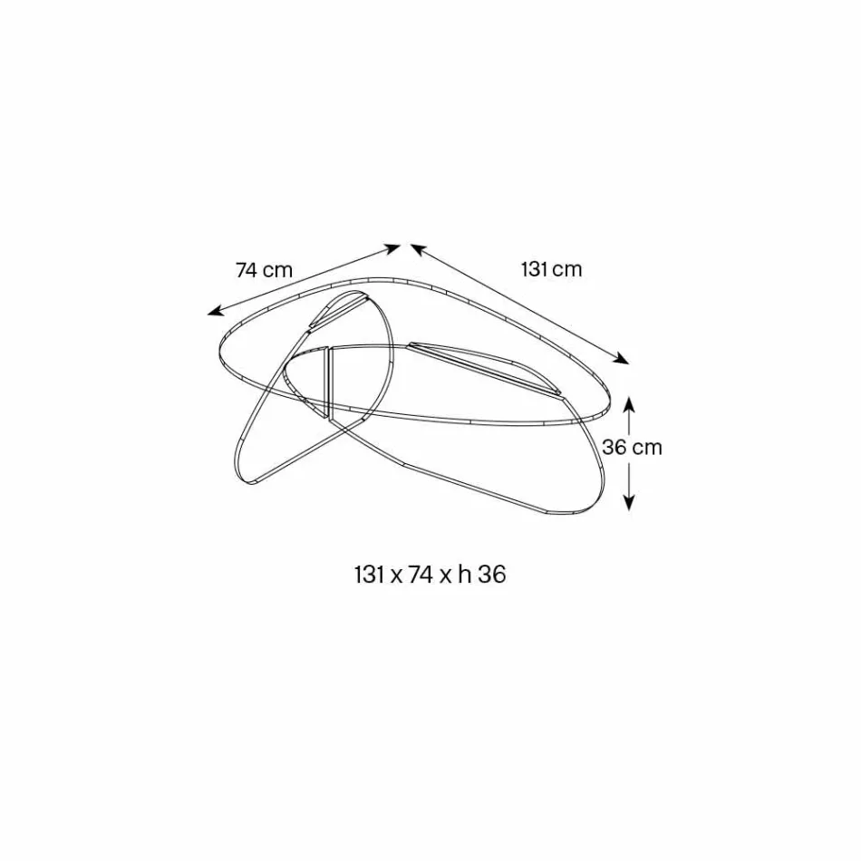 Design soffbord i genomskinligt, rökt och etsat glas tillverkat i Italien - Tac Tac Viadurini