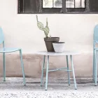 Runt utomhussoffbord i HPL med metallunderrede Tillverkat i Italien - Makino Viadurini