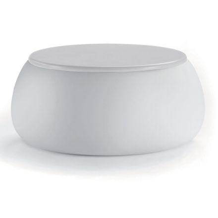 Trädgårdssoffbord med rund skiva i polyeten Tillverkat i Italien - Tibaldo Viadurini