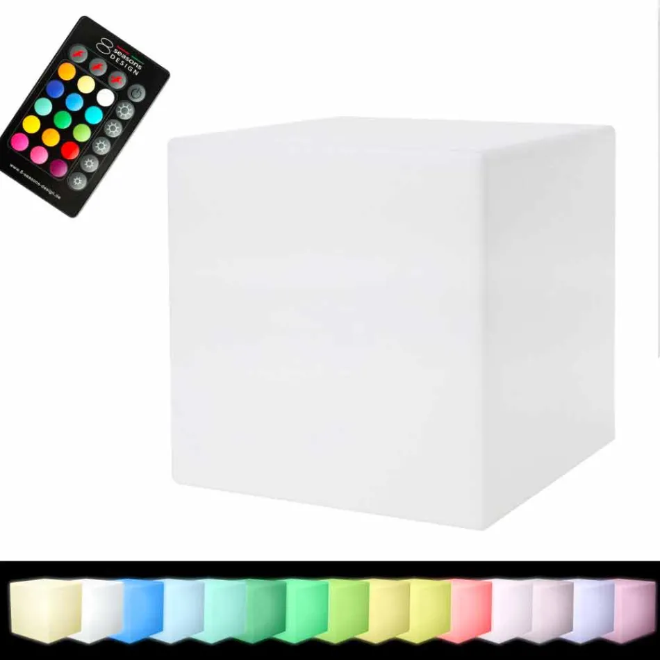 Färgat upplyst soffbord med modern design med val av tillbehör - Dadostar Viadurini