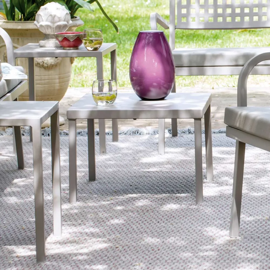 Stapelbart trädgårdssoffbord i galvaniserat stål Tillverkat i Italien - Aberdeen Viadurini