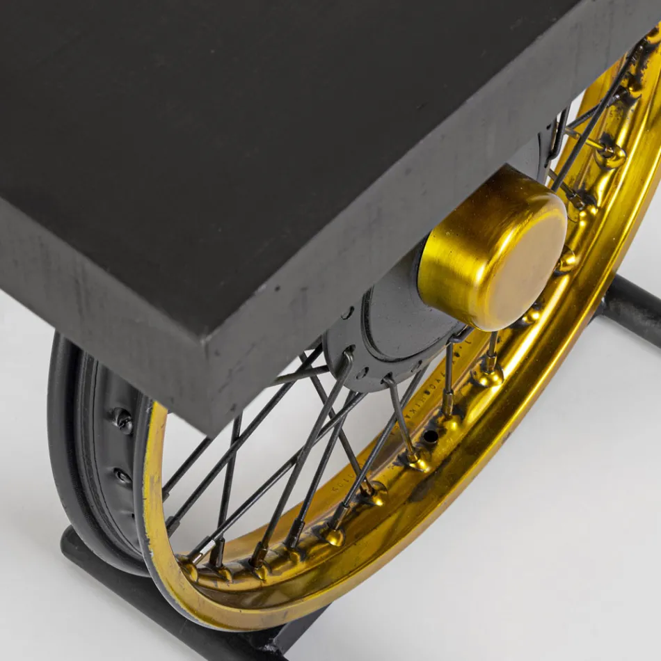 Handgjorda och industriella soffbord i stål och mangoträ - Corvino Viadurini