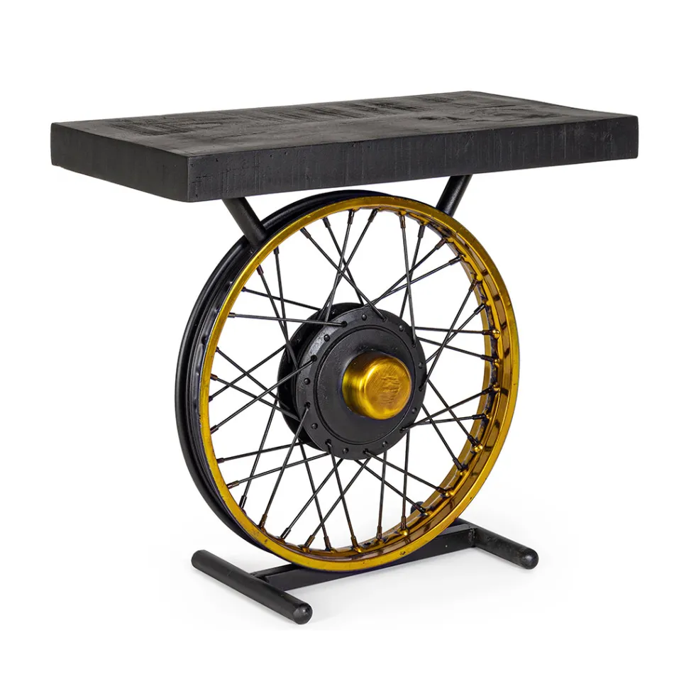 Handgjorda och industriella soffbord i stål och mangoträ - Corvino Viadurini