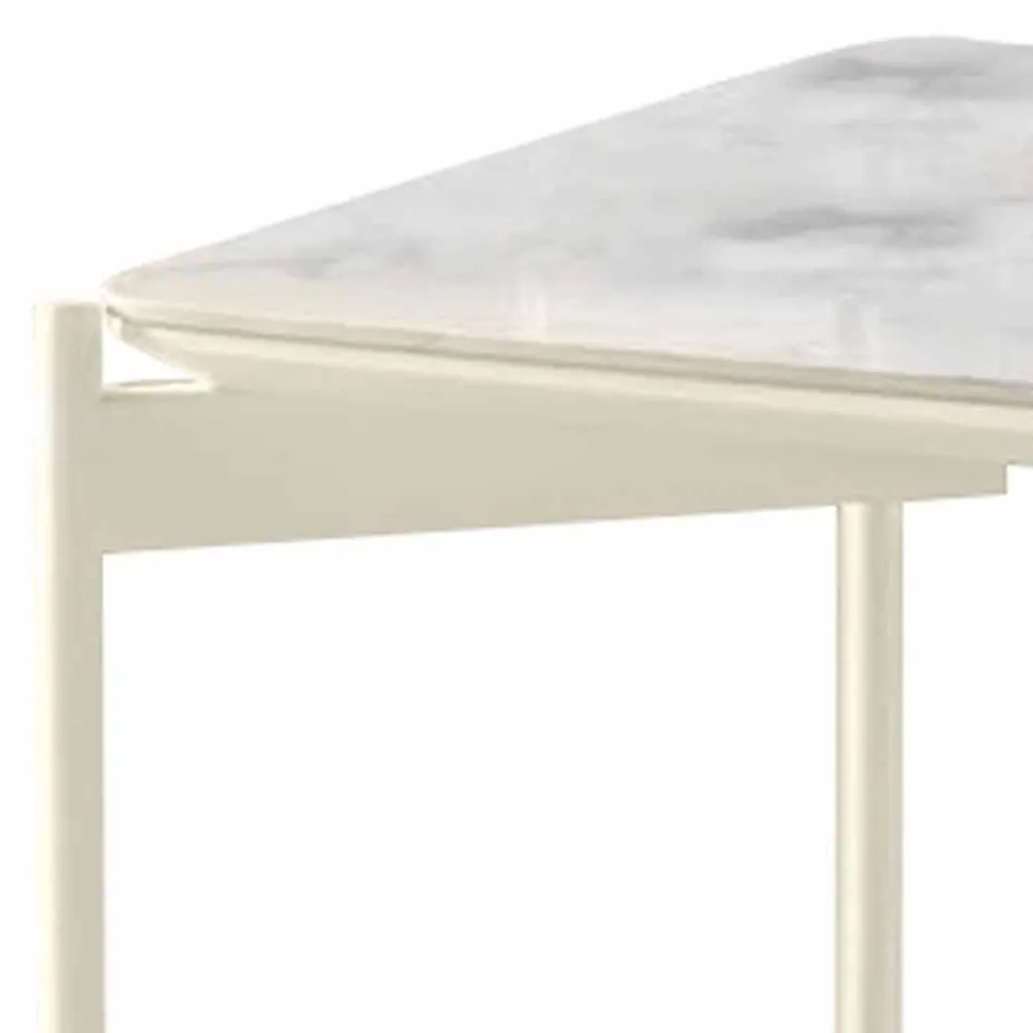 Modern design fyrkantig keramik och metall soffbord - porcupine Viadurini