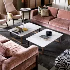 Grilli York design massivt trä och marmor soffbord tillverkat i Italien Viadurini