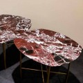 Designbord i Levanto röd marmor och metall, tillverkad i Italien - Morbello