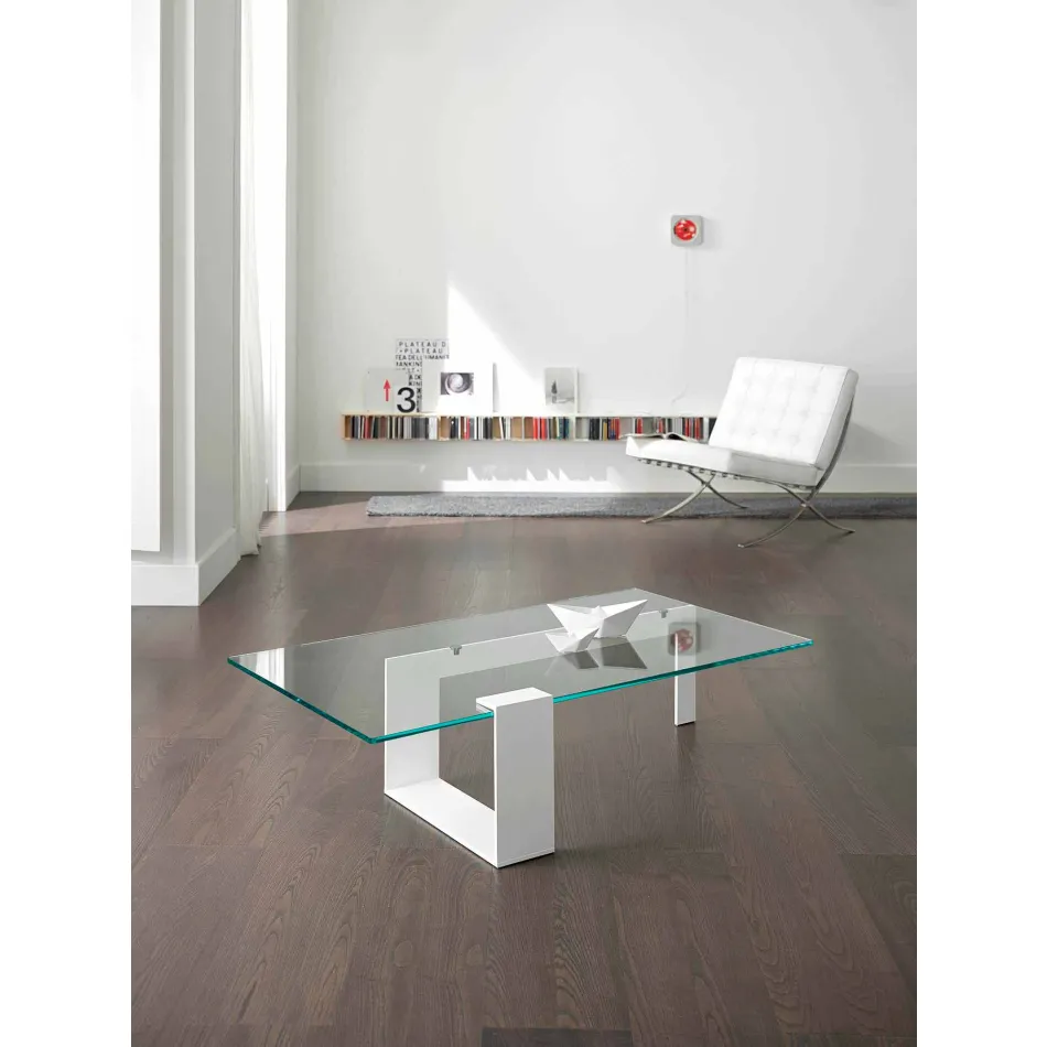 Modern design Extralight glas soffbord gjord i Italien - Scoby Viadurini