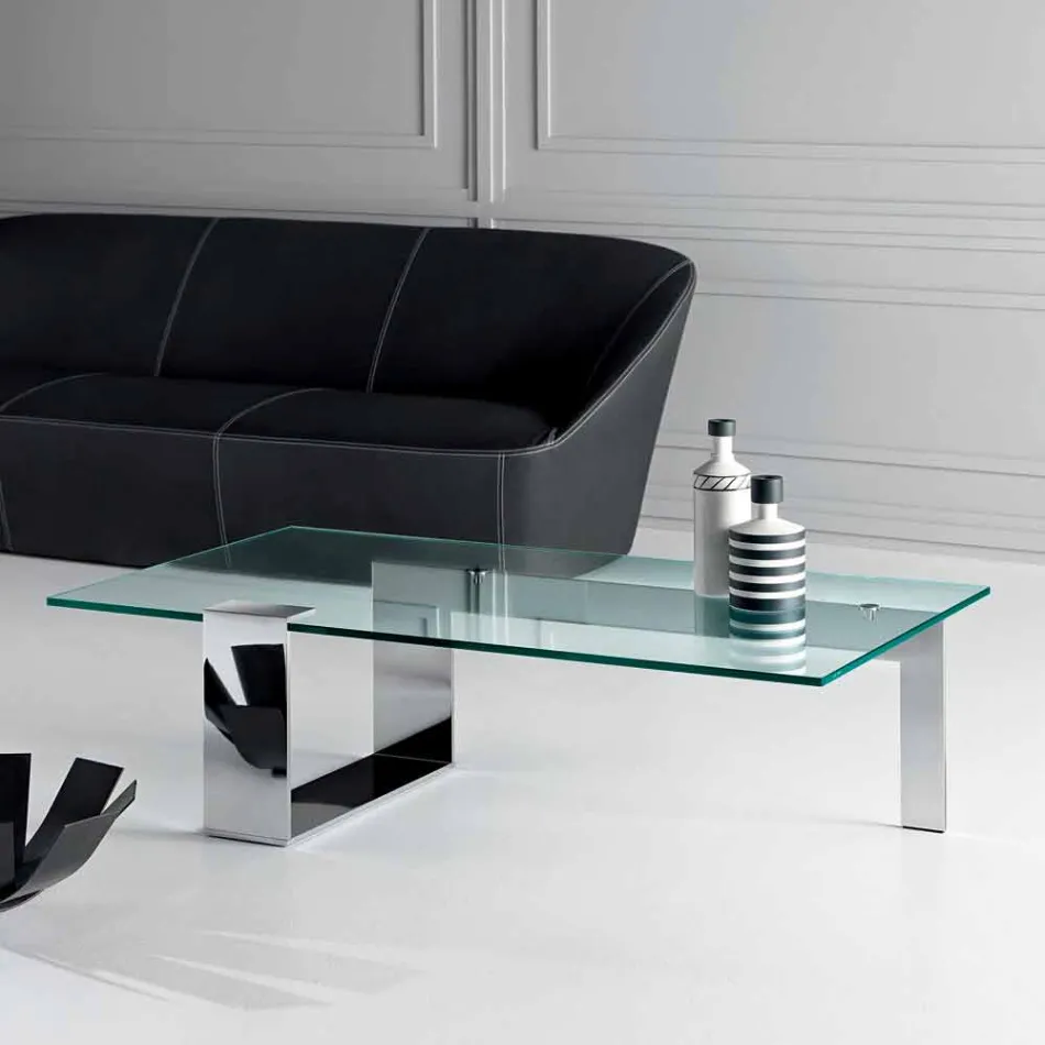 Modern design Extralight glas soffbord gjord i Italien - Scoby Viadurini