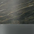 Soffa sidobord för vardagsrum med keramisk topp och rökt glas - slumpmässigt Viadurini