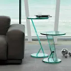 Sidobordsoffa i extra klart glas Made in Italy - Tarzan Viadurini