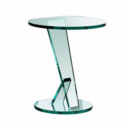 Sidobordsoffa i extra klart glas Made in Italy - Tarzan Viadurini