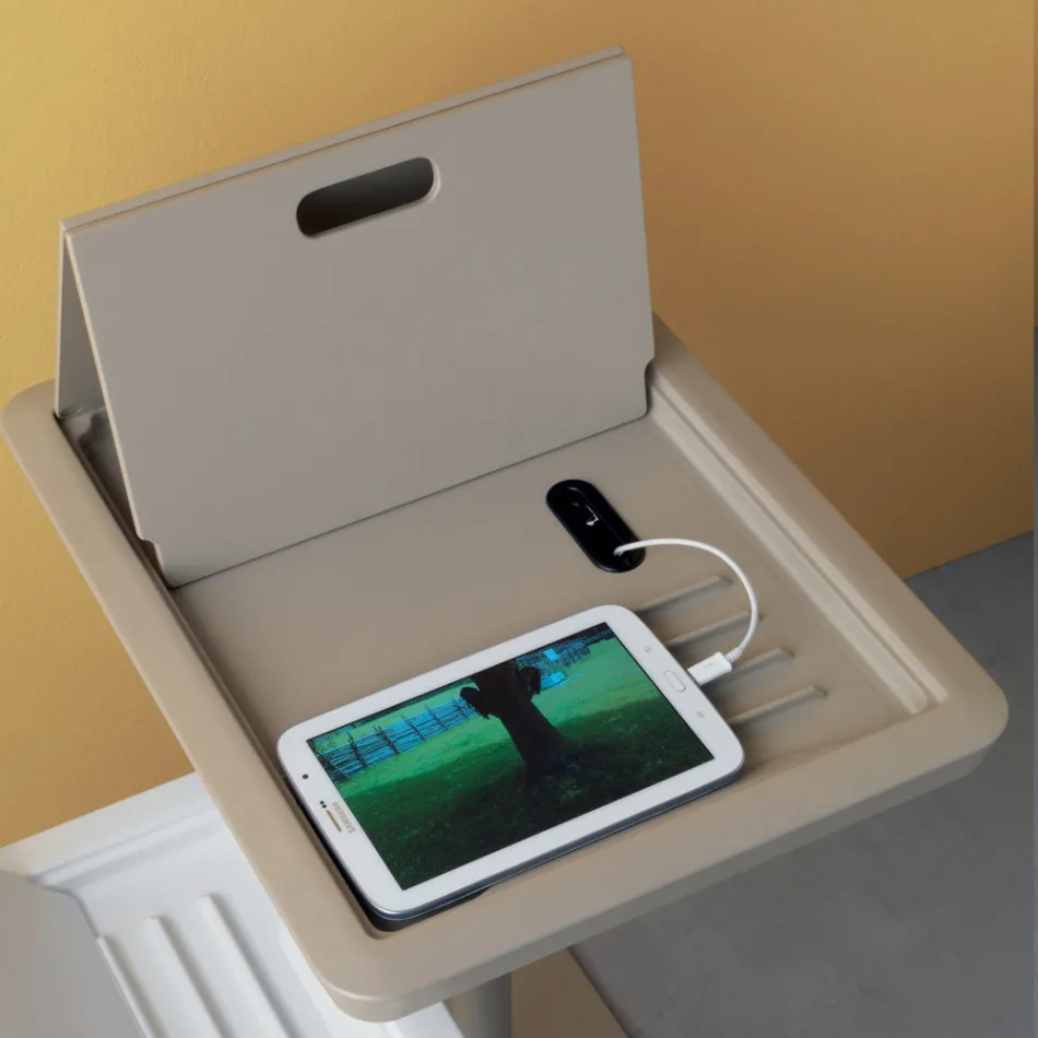 Soffa Sidobord Metall och PVC Justerbar höjd för surfplatta - Tekniko Viadurini