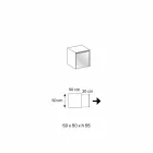 Soffbord eller sängbord i rökt glas med trälåda - Mantra Viadurini